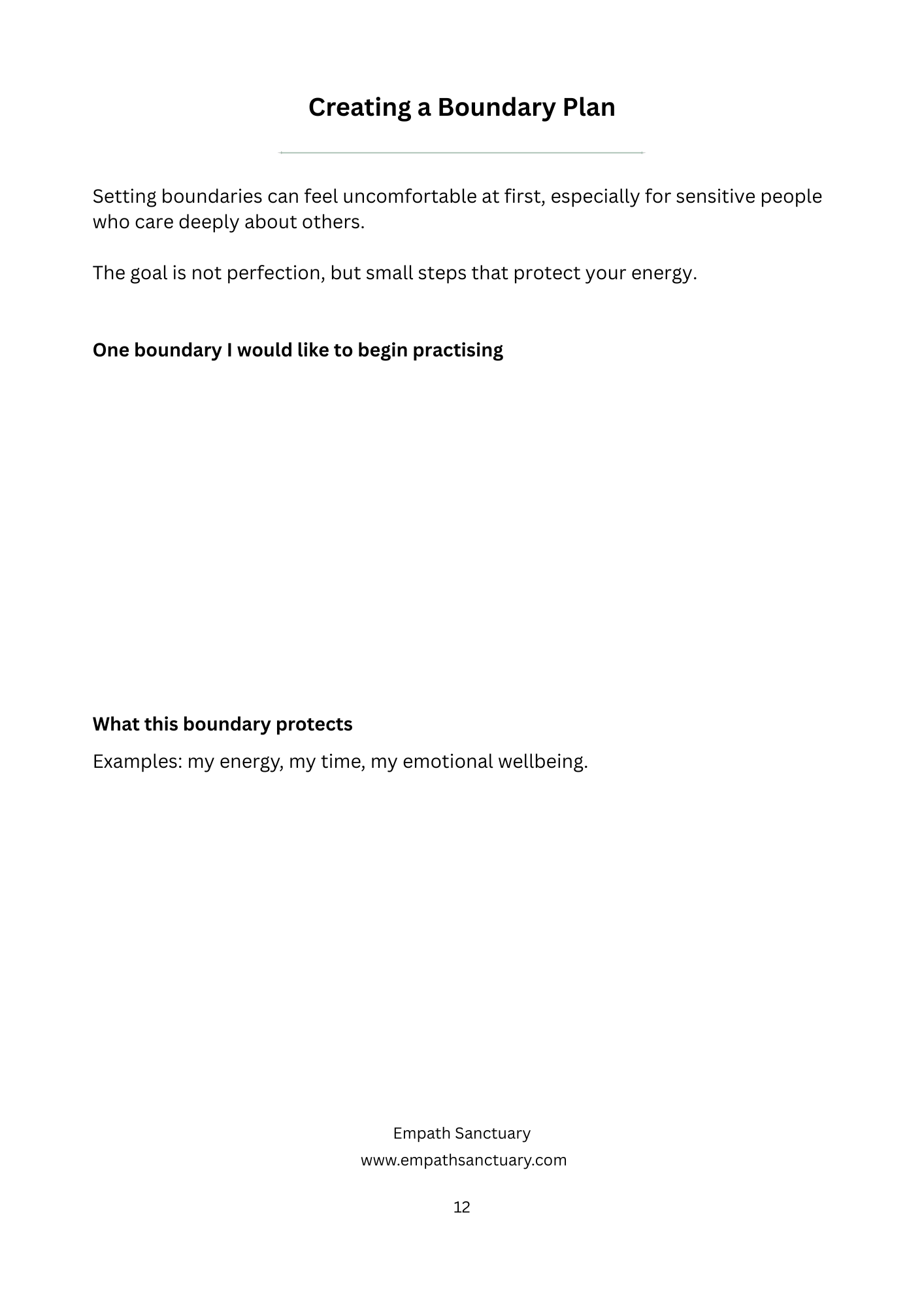Boundaries Worksheet p12